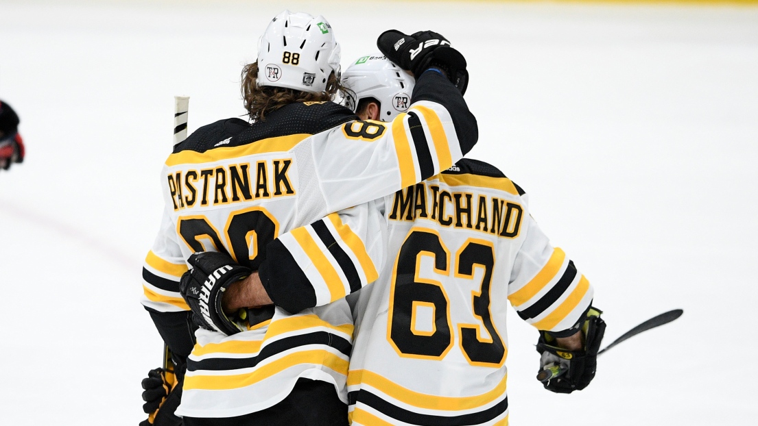 David Pastrnak et Brad Marchand