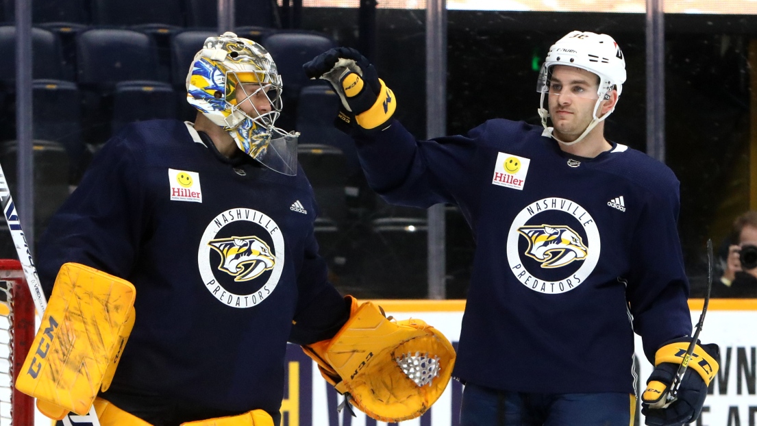 Jeremy Davies au camp d'entraînement des Predators.