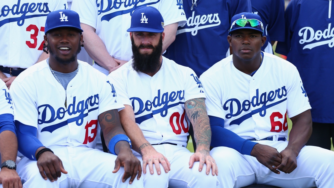 Hanley Ramirez, Brian Wilson et Yasiel Puig 