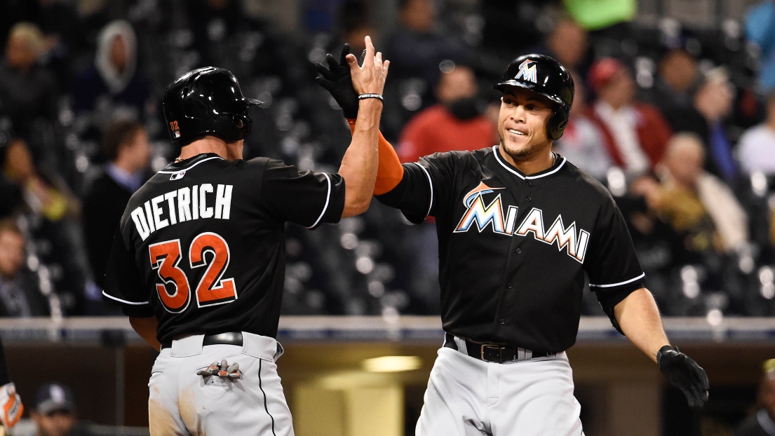 Giancarlo Stanton et Derek Dietrich