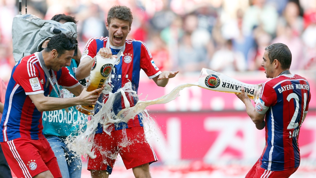 Philipp Lahm,Thomas Mueller et Claudio Pizarr