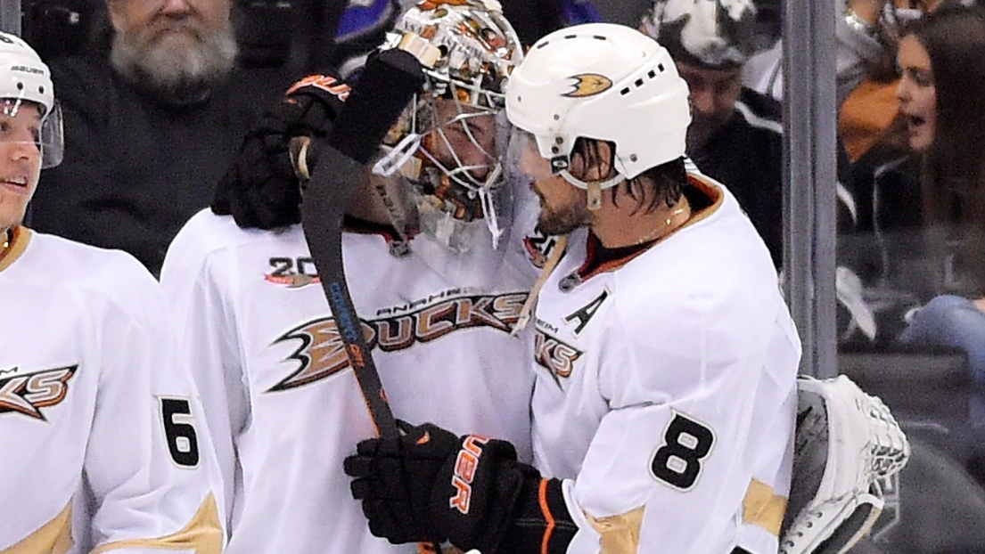 John Gibson et Teemu Selanne