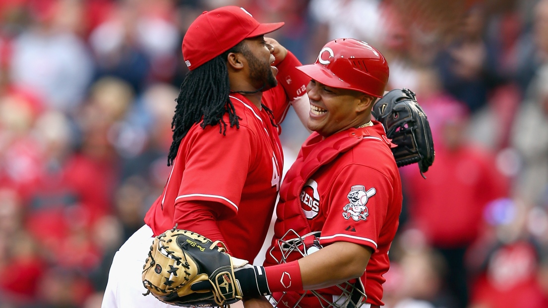 Johnny Cueto et Brayan Pena