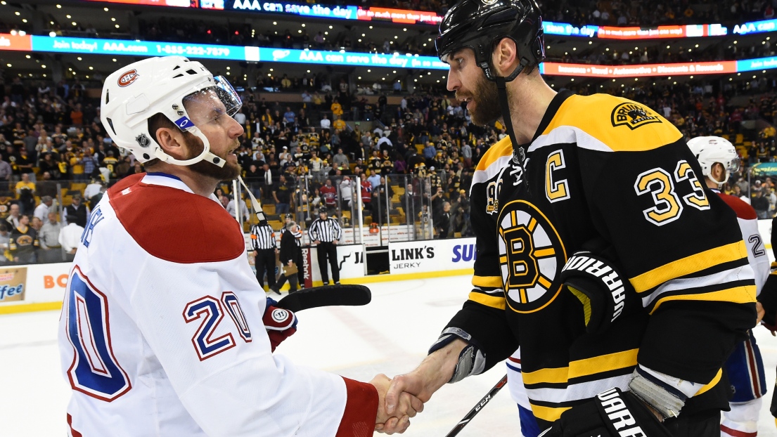 Zdeno Chara et Thomas Vanek