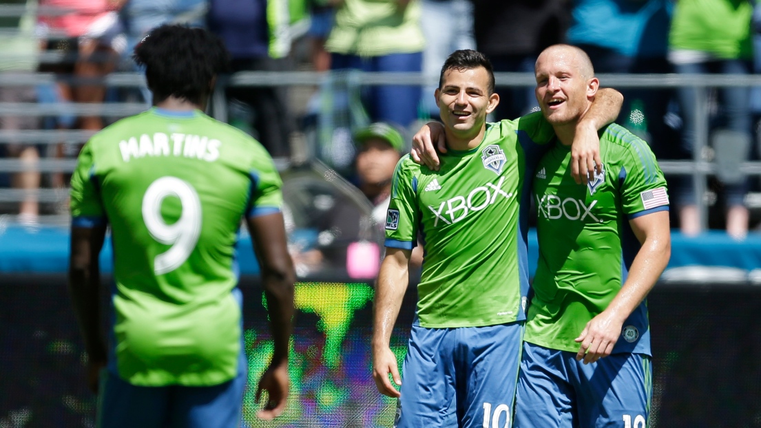 Chad Barrett, Marco Pappa et Obafemi Martins