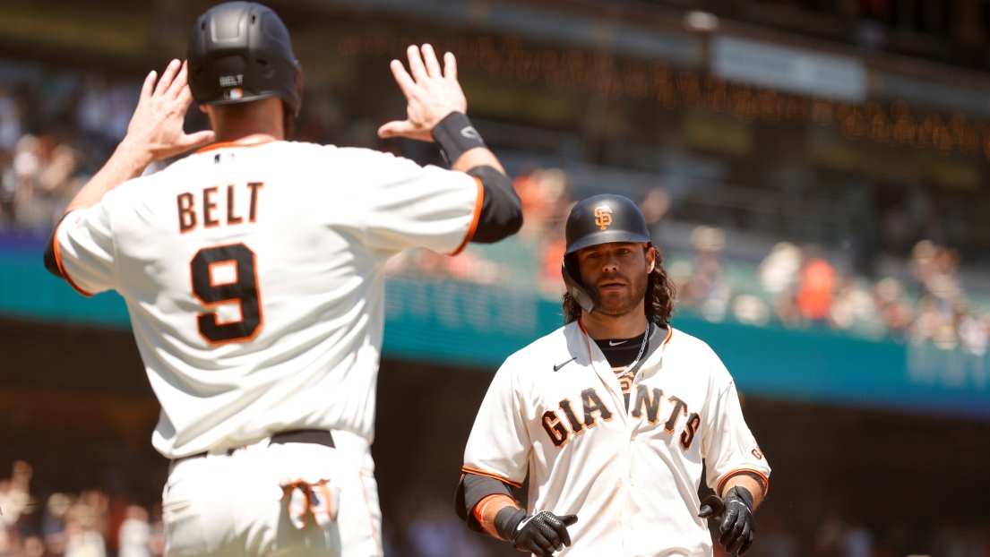 Brandon Crawford et Brandon Belt