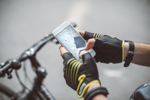 Photo cellulaire à vélo