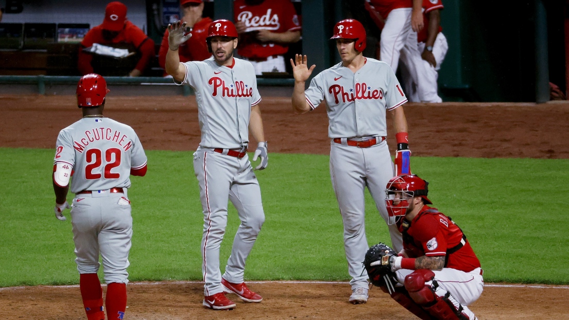 Andrew McCutchen, Matt Joyce et J.T. Realmuto