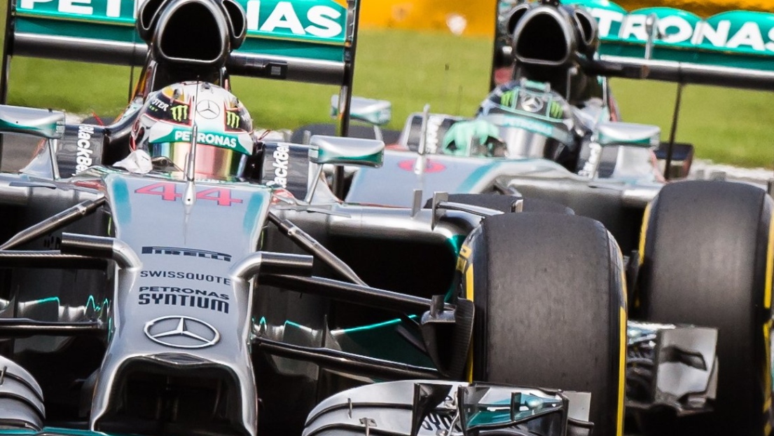Lewis Hamilton et Nico Rosberg - accrochage en Belgique
