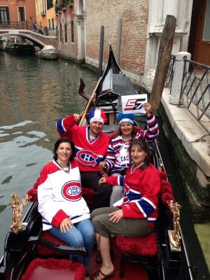 Venise, en Italie Davide, Cindy, Manni et Monica Lonardi