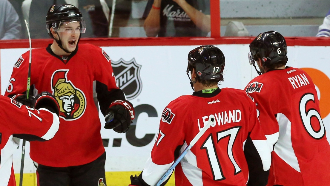 Matt Puempel, David Legwand et Bobby Ryan