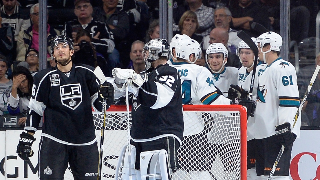 Jonathan Quick et Slava Voynov