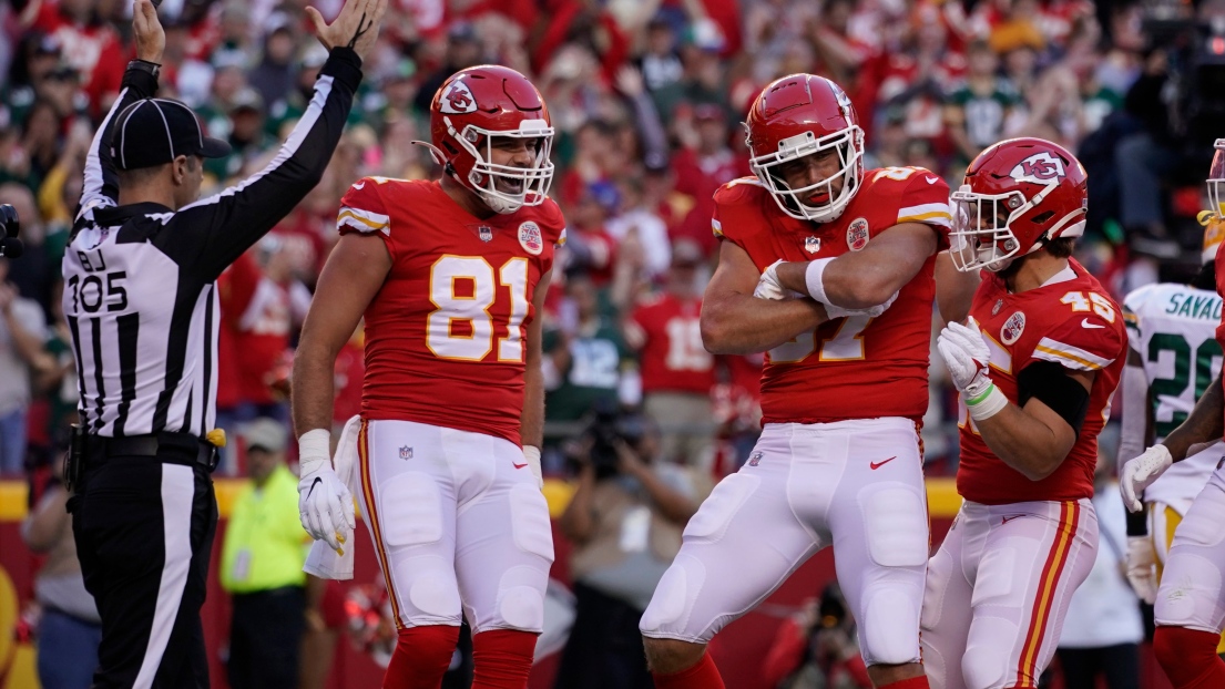 Blake Bell, Travis Kelce et Michael Burton