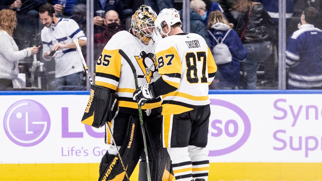 Tristan Jarry et Sidney Crosby