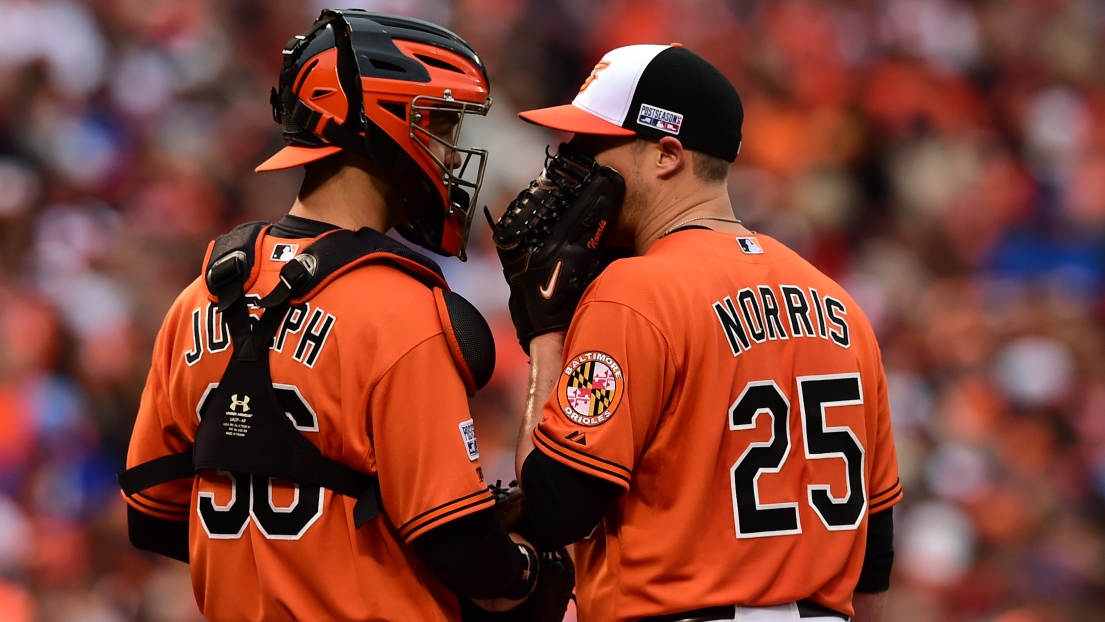 Caleb Joseph et Bud Norris