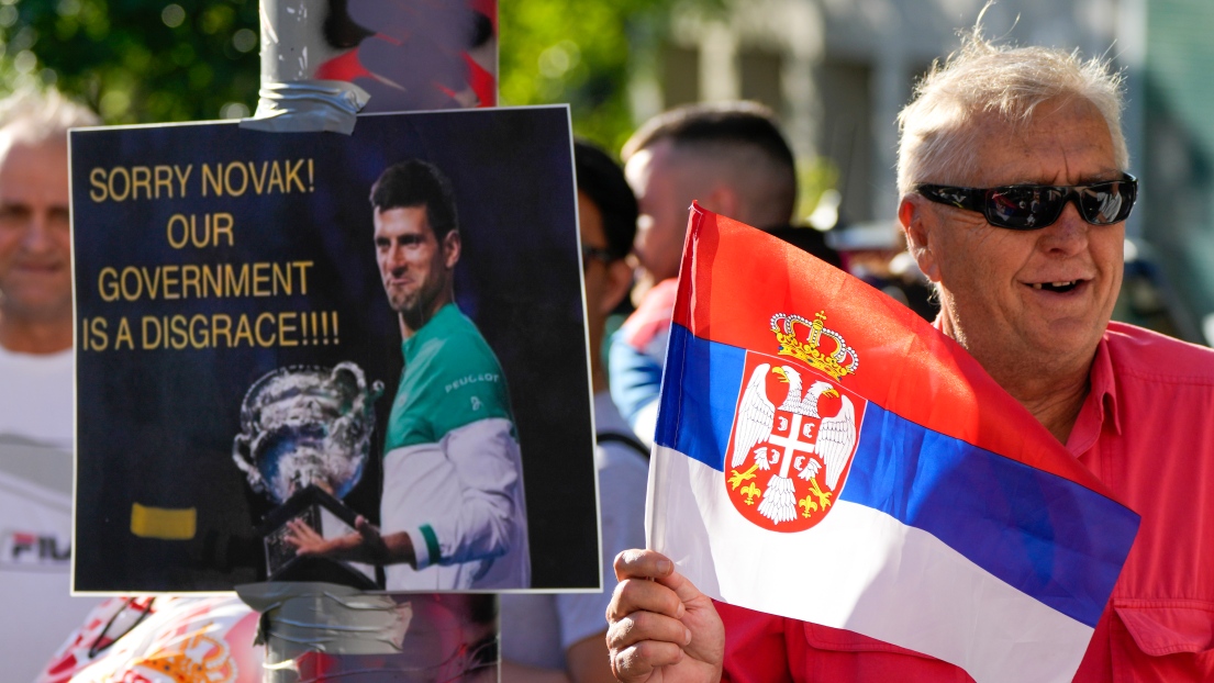 Un partisan de Novak Djokovic