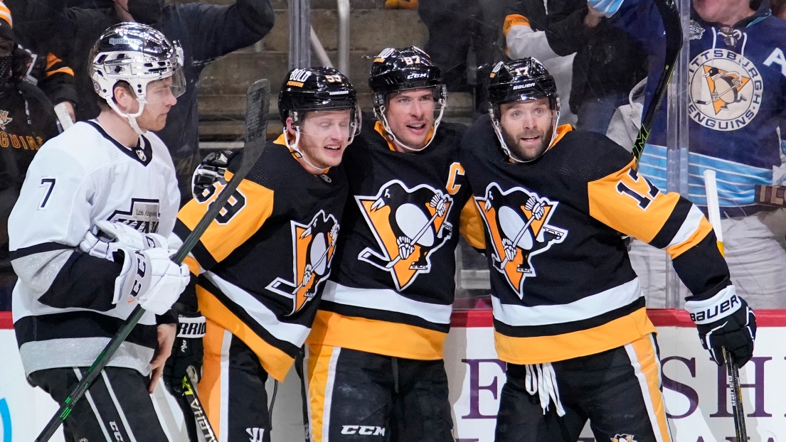  Sidney Crosby (87), Jake Guentzel (59) et Bryan Rust (17)