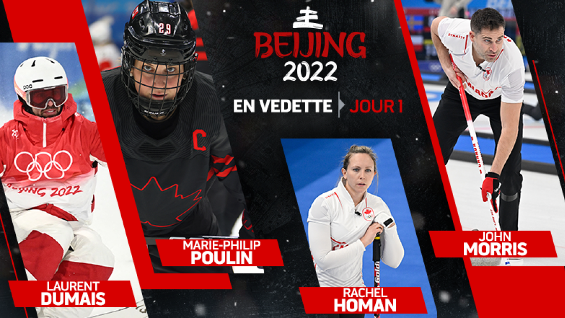 Laurent Dumais, Marie-Philip Poulin, Rachel Homan et John Morris