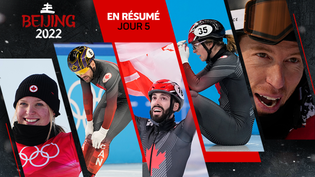 Meryeta O'Dine, Charles Hamelin, Steven Dubois, Kim Boutin et Shaun White