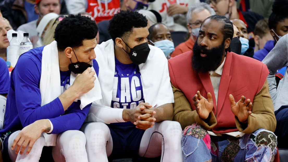 Danny Green, Tobias Harris et James Harden