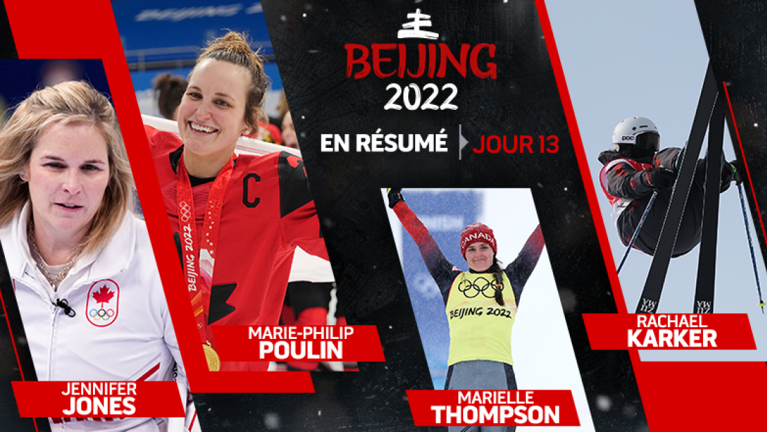 Jennifer Jones, Marie-Philip Poulin, Marielle Thompson et Rachael Karker