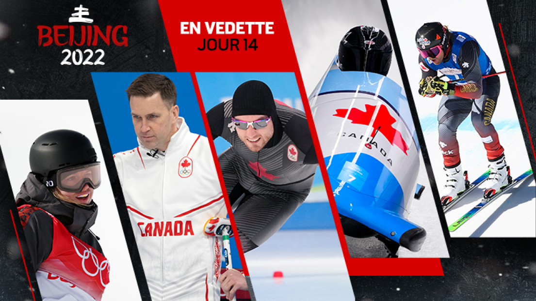 Cassie Sharpe, Brad Gushue, Laurent Dubreuil, Christine De Bruin et Brady Leman