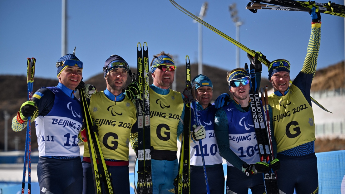 L'équipe paralympique ukrainienne de biathlon. 