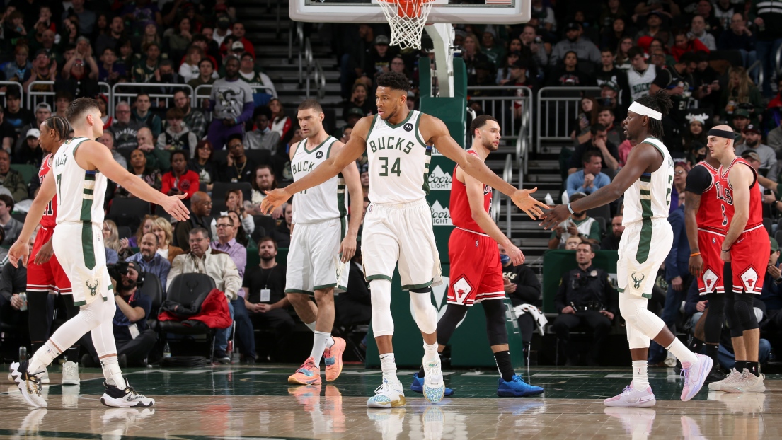 Giannis Antetokounmpo, Grayson Allen, Jrue Holiday