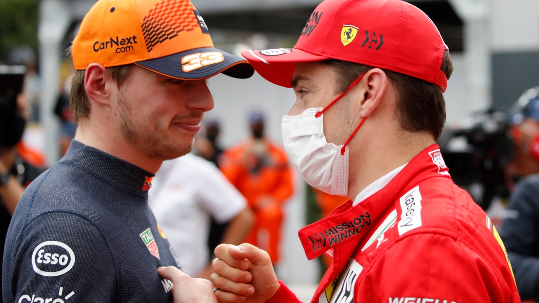 Max Verstappen et Charles Leclerc 