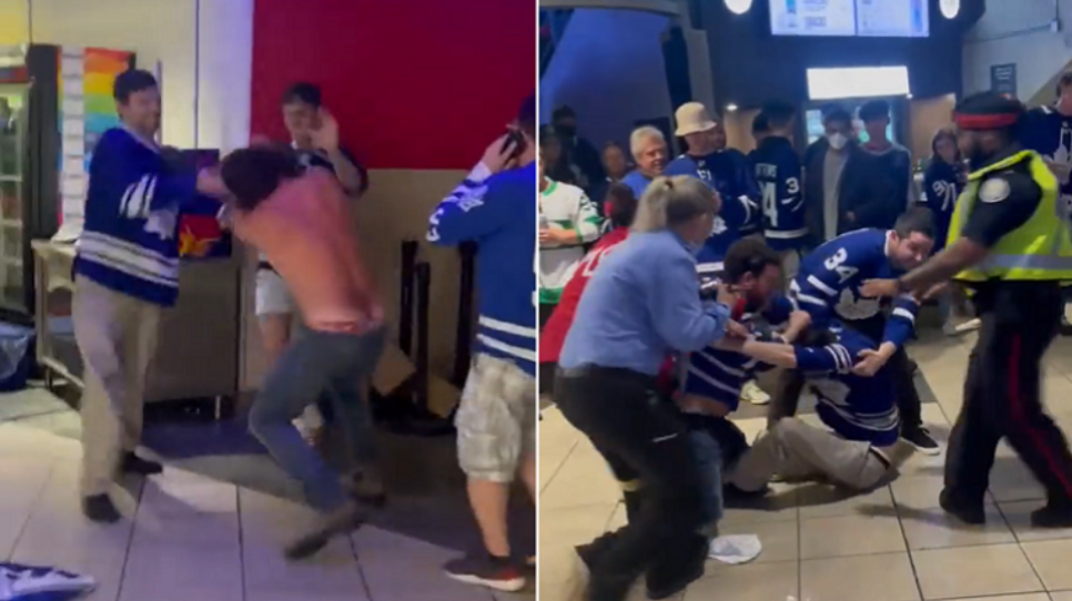 Des partisans des Leafs se sont battus entre eux après l’élimination de Toronto