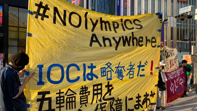 Manifestations au Japon : « Pas d'Olympiques »