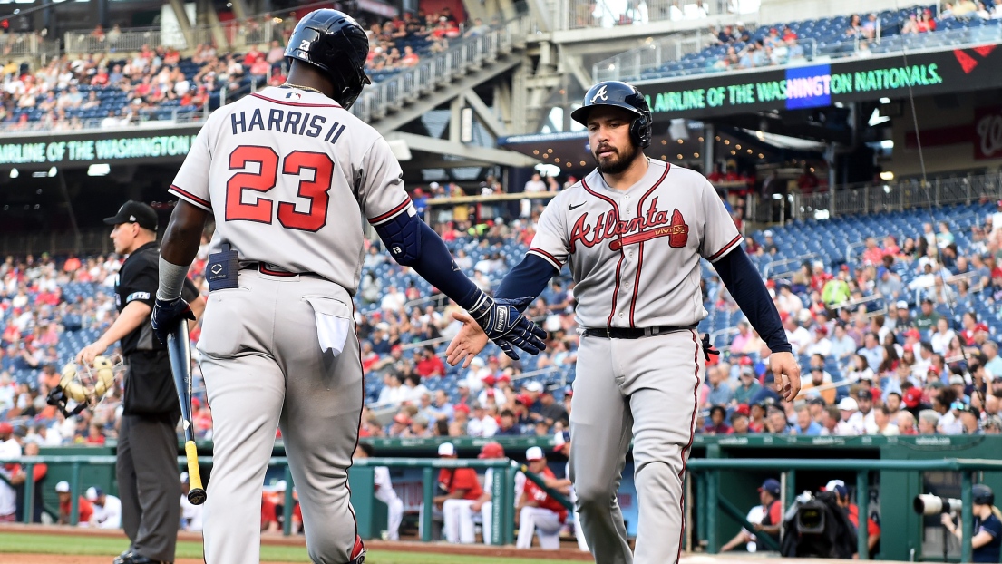 Travis d'Arnaud et Michael Harris II