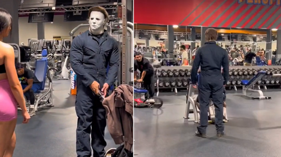 Michael Myers se tient au gym en attendant l’Halloween