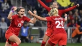 L'équipe canadienne de soccer féminin.