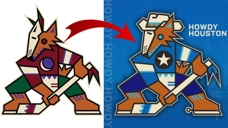 Le logo des Coyotes modifié (par un amateur) en vue d’un transfert (potentiel) à Houston