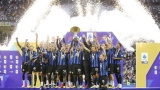 Les joueurs de l'Inter Milan célèbrent leur championnat.