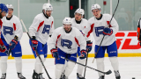 Des joueurs du Rocket lors de la 1re journée du camp, mardi