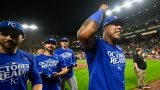 Salvador Perez et ses coéquipiers des Royals célèbrent