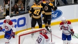 Les Bruins célèbrent un but contre les Canadiens