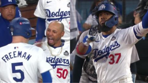 La balle voyage trèèèès bien au Dodger Stadium!