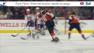 Primeau battu par le lancer dévié de Sanheim