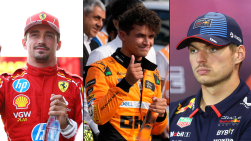 Charles Leclerc, Lando Norris et Max Verstappen