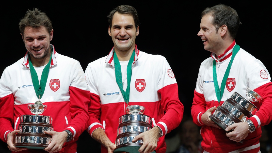 Roger Federer, Stanislas Wawrinka et Severin Luthi