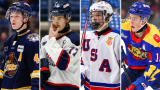 Matthew Schaefer, Michael Misa, James Hagens et Caleb Desnoyers