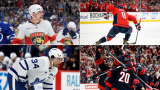 Sam Reinhart, Alex Ovechkin, Auston Matthews et Sebastian Aho