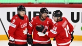 Nathan MacKinnon, Sidney Crosby et Bo Horvat