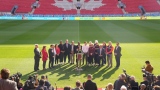 La mairesse de Toronto Olivia Chow lors d'une annonce au BMO Field de Toronto.