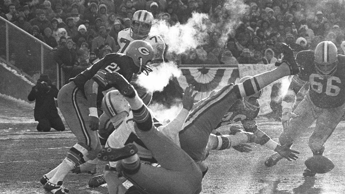 Les Packers et les Cowboys lors du Ice Bowl en 1967.