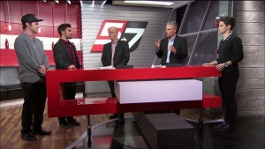 Le 22 janvier 2015, nous avons eu le plaisir de recevoir dans nos studios Mikaël Kingsbury, Marc-Antoine Gagnon et Philippe Marquis, peu de temps après qu'ils aient réussi un triplé historique à l'épreuve de bosses en parallèle des Championnats du Monde. Photo 5 à 7 Triplé Historique Ski