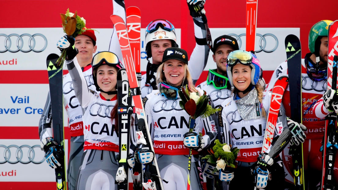 Le Canada à l'épreuve par équipe de ski alpin.